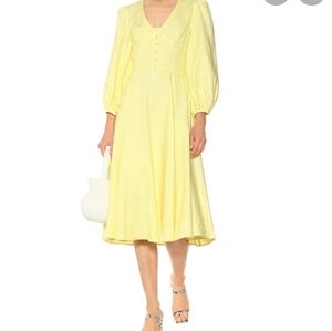 NWT STAUD Yellow linen midi dress 10